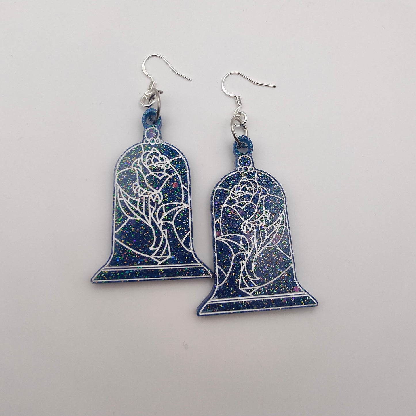 Rose Earrings - Blue