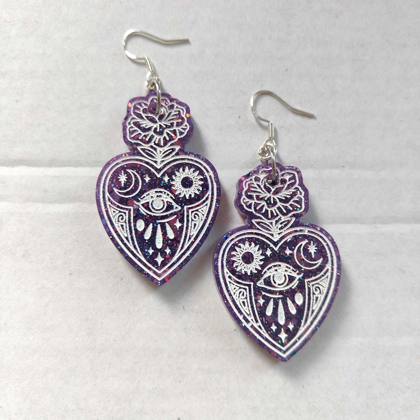 Poison Eye Bottle Earrings - Purple