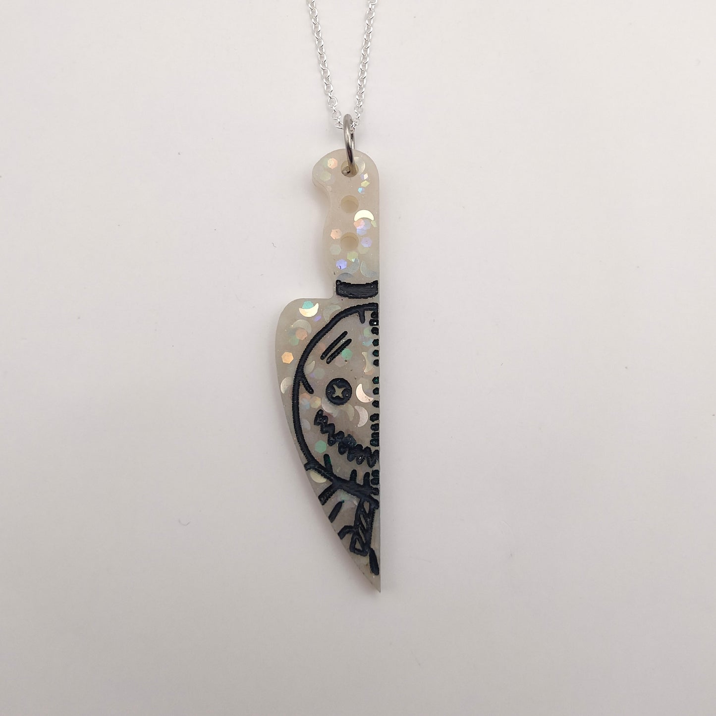 Spooky Character Necklace - White Scarecrow