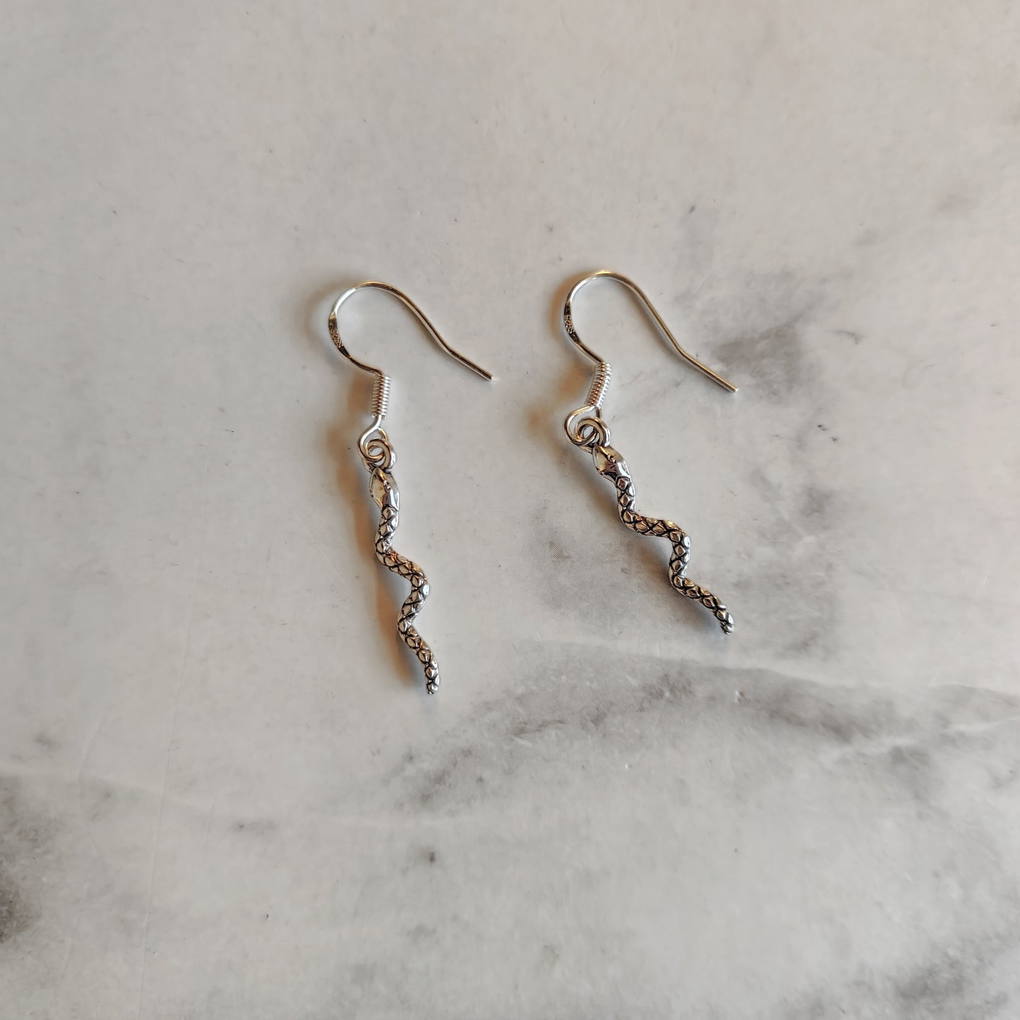 Snake Earrings - Silver