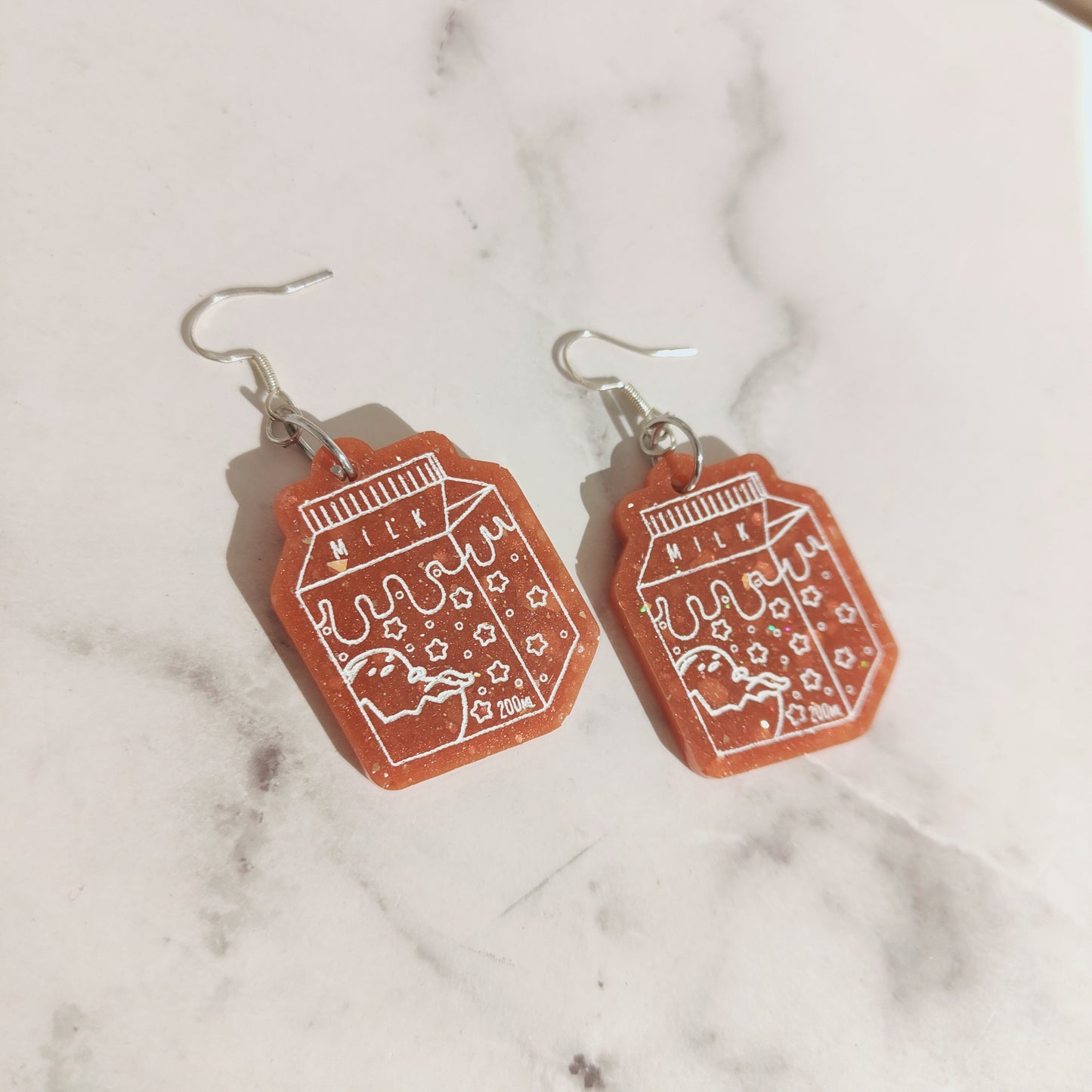 Egg Milk Carton Earrings - Red
