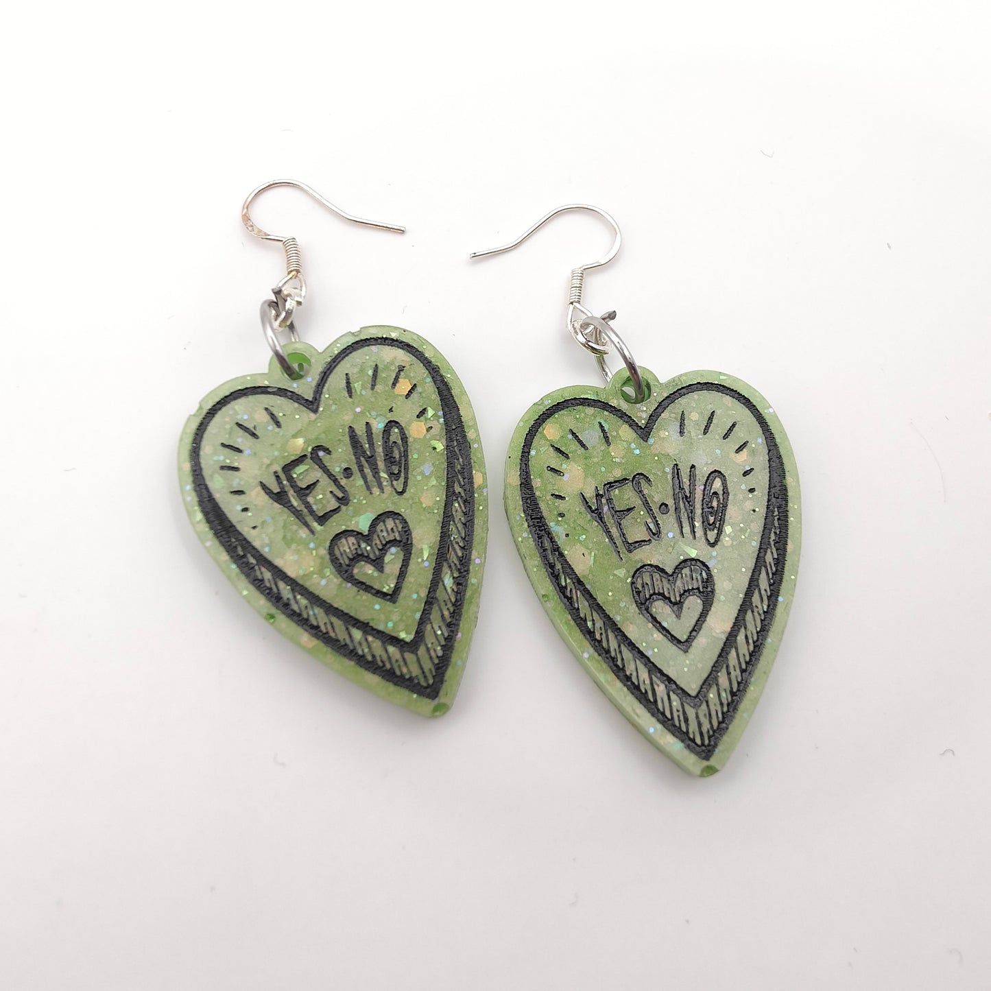 Ouija Board (Yes/No) Earrings - Green