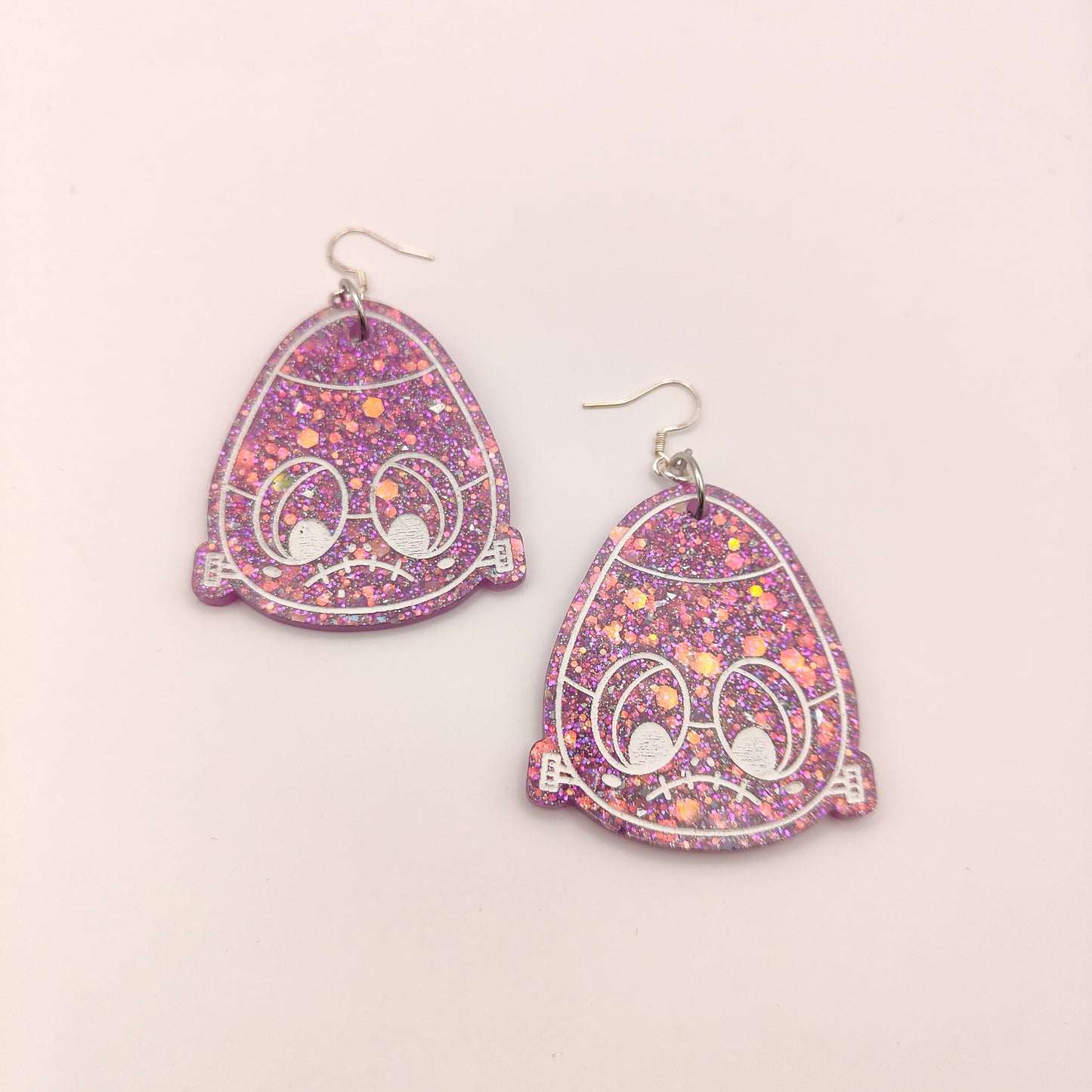 Frankenstein Candy Corn Earrings - Purple