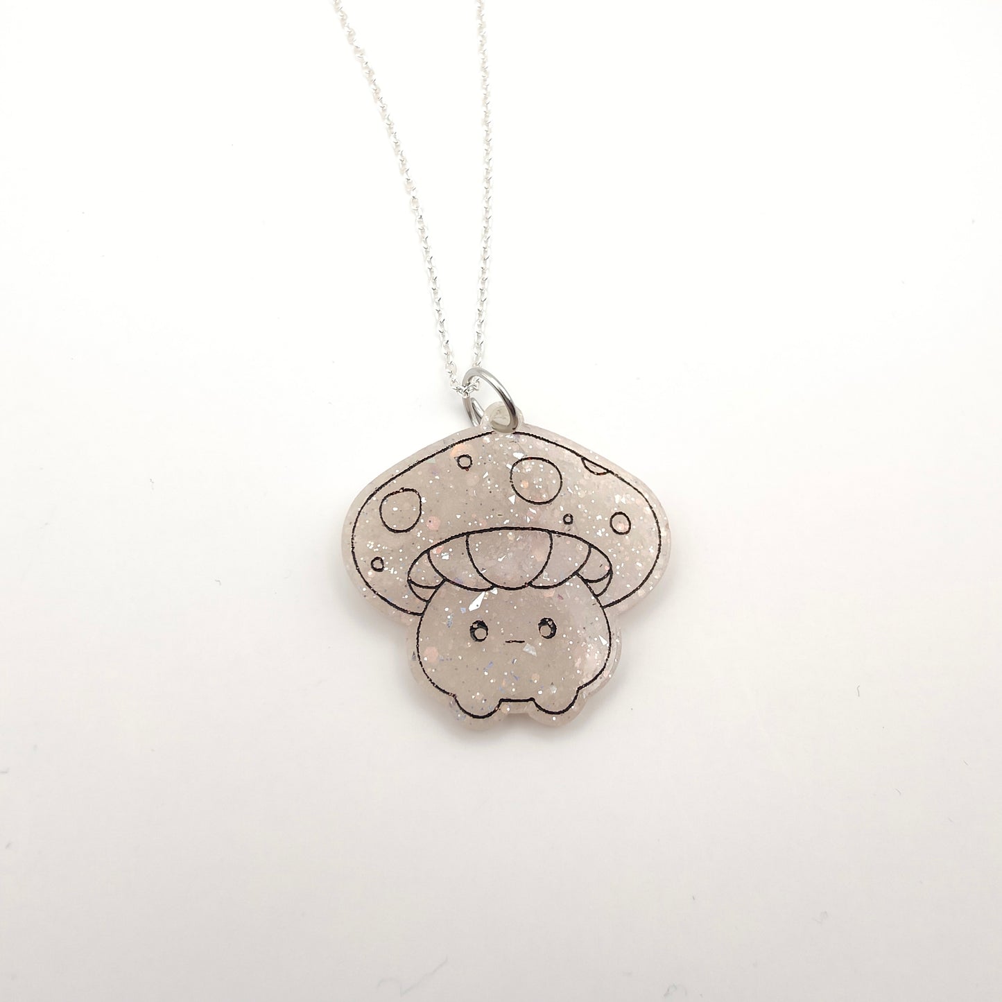 Mushroom Necklace - White