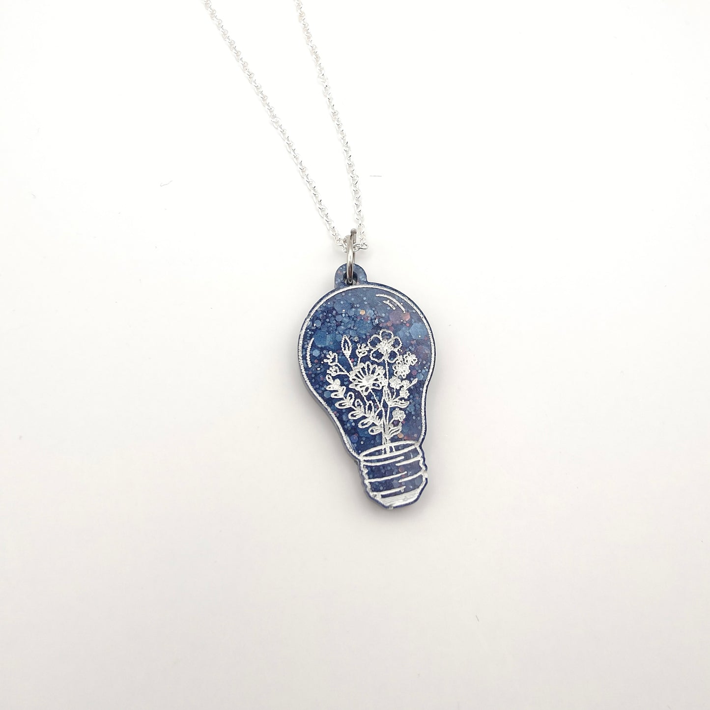 Light Bulb Necklace - Blue