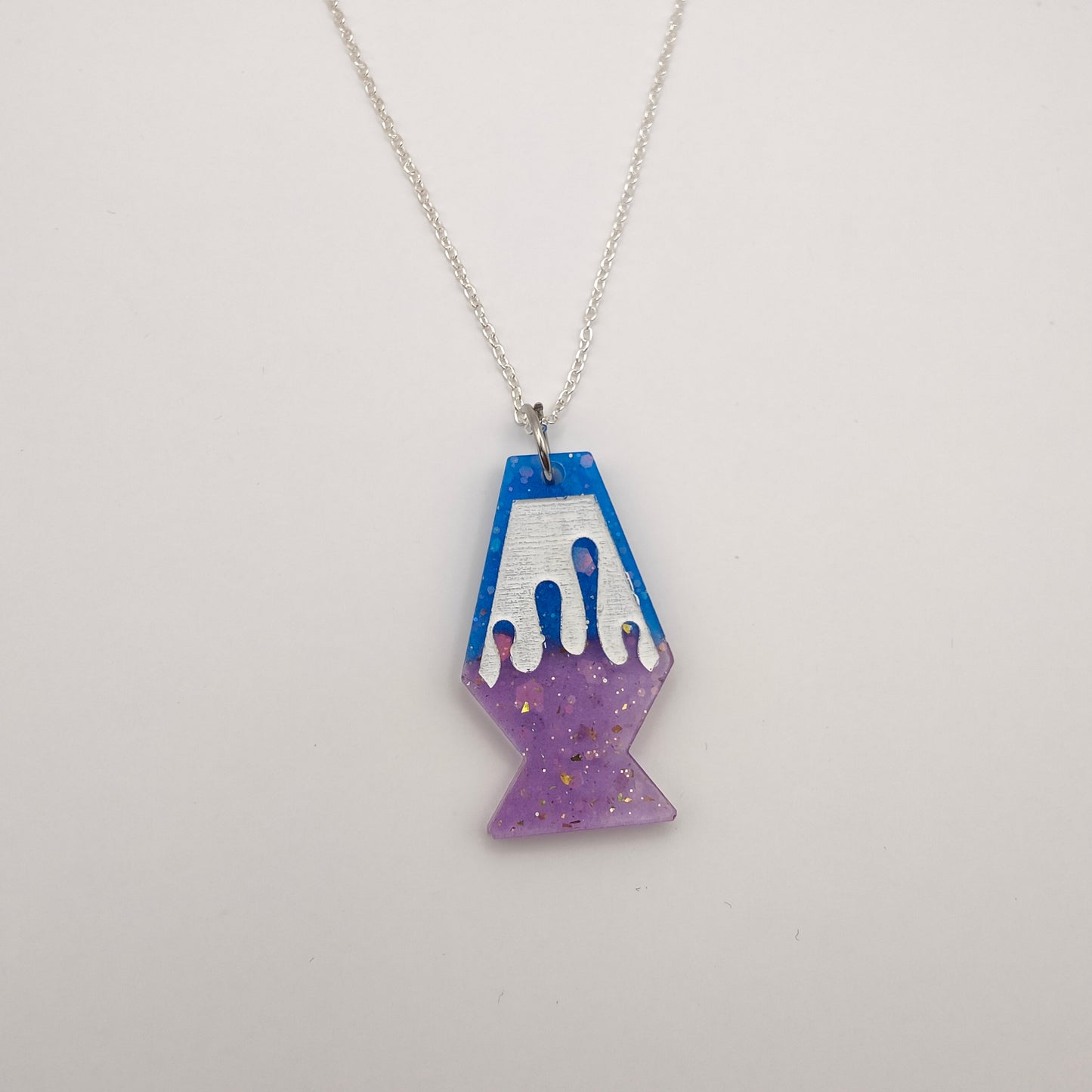 Lava Lamp Necklace - Blue / Purple