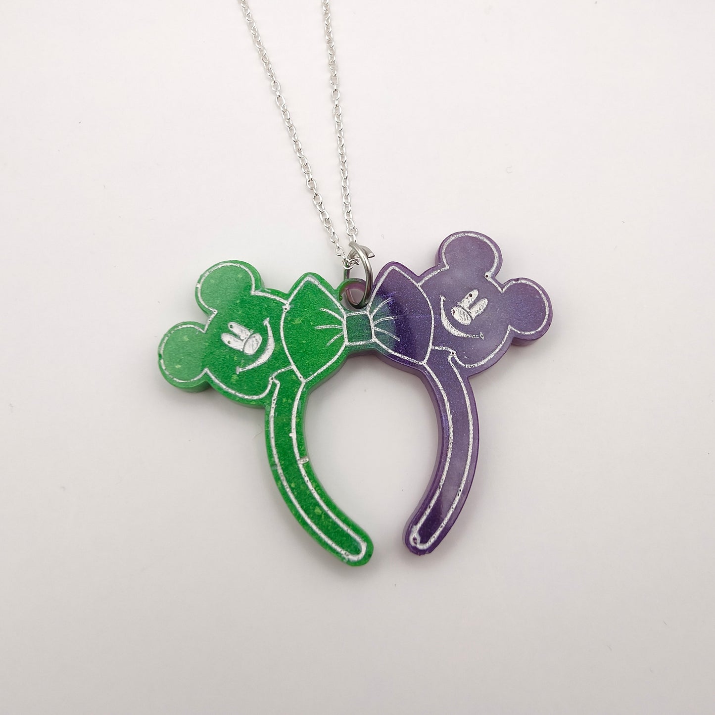 Ears Necklace - Green / Purple
