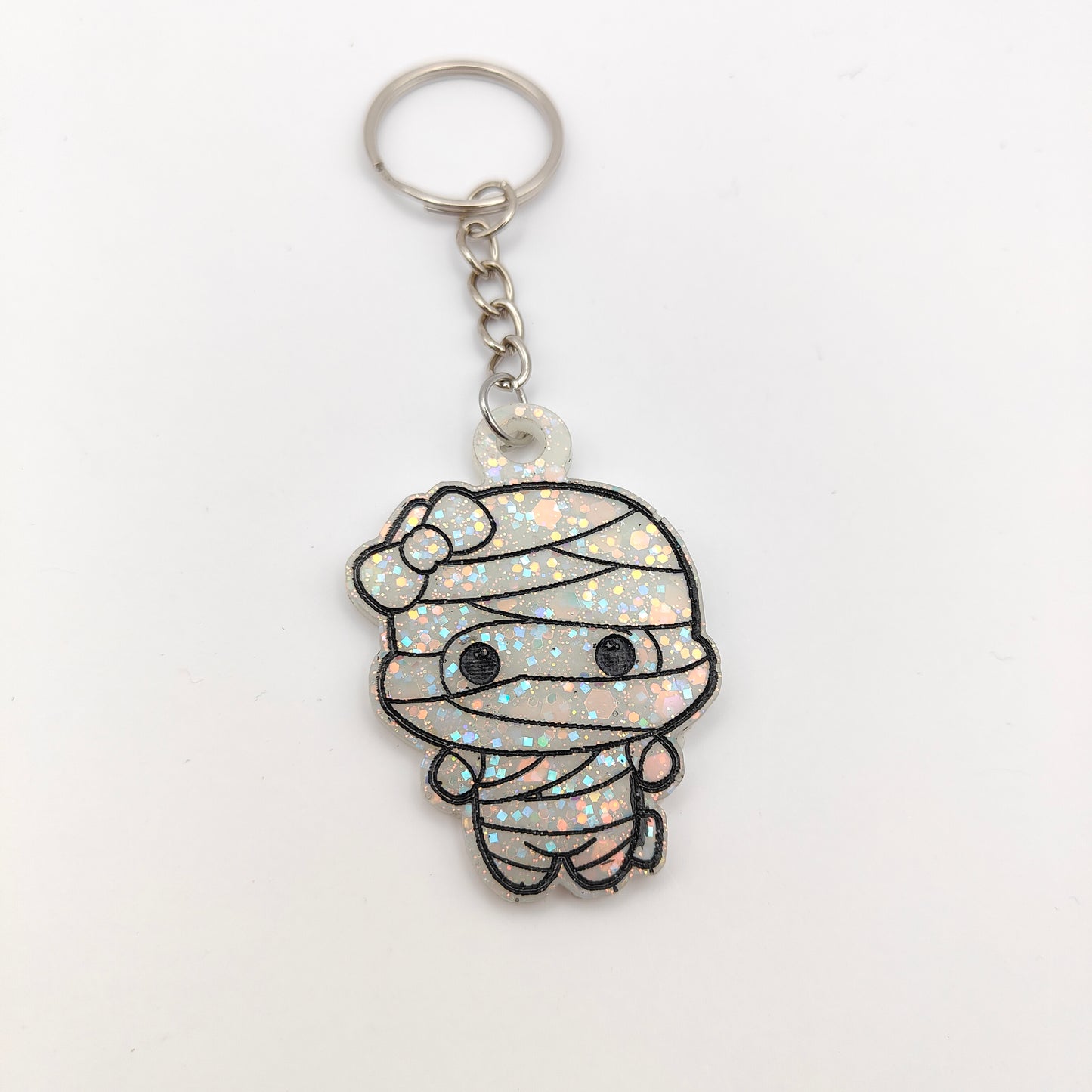 Mummy Keyring - White Sparkles