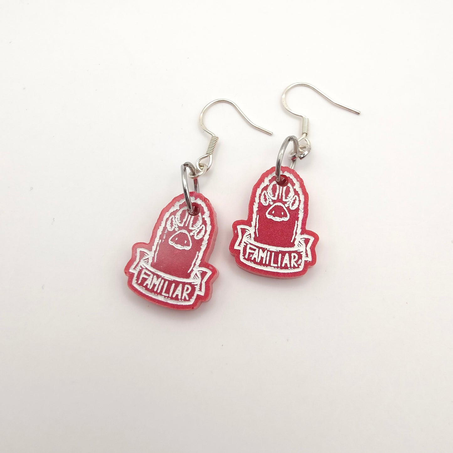 Cat Paw Earrings - Red