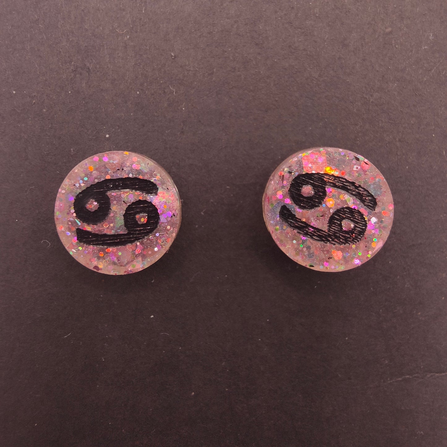 Horoscope Stud Earrings - Cancer Pink