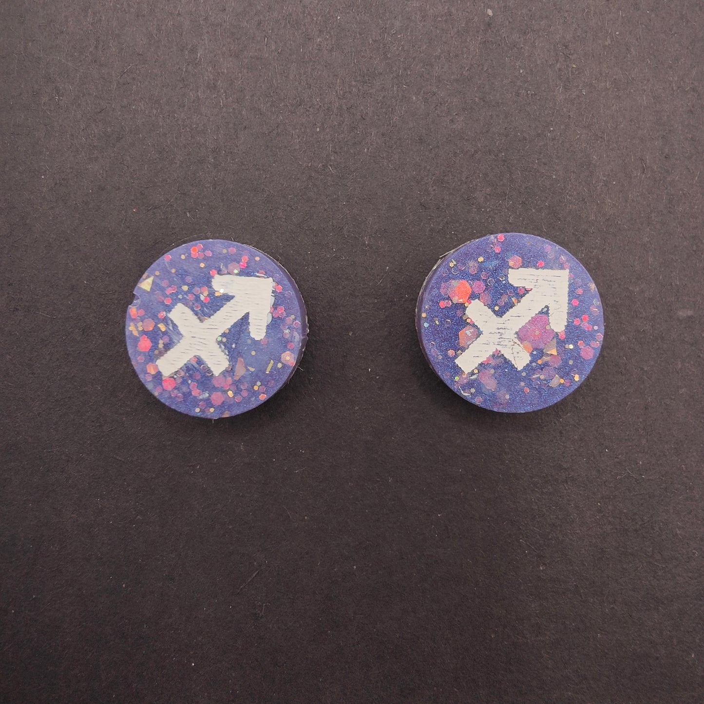 Horoscope Stud Earrings - Sagittarius Blue