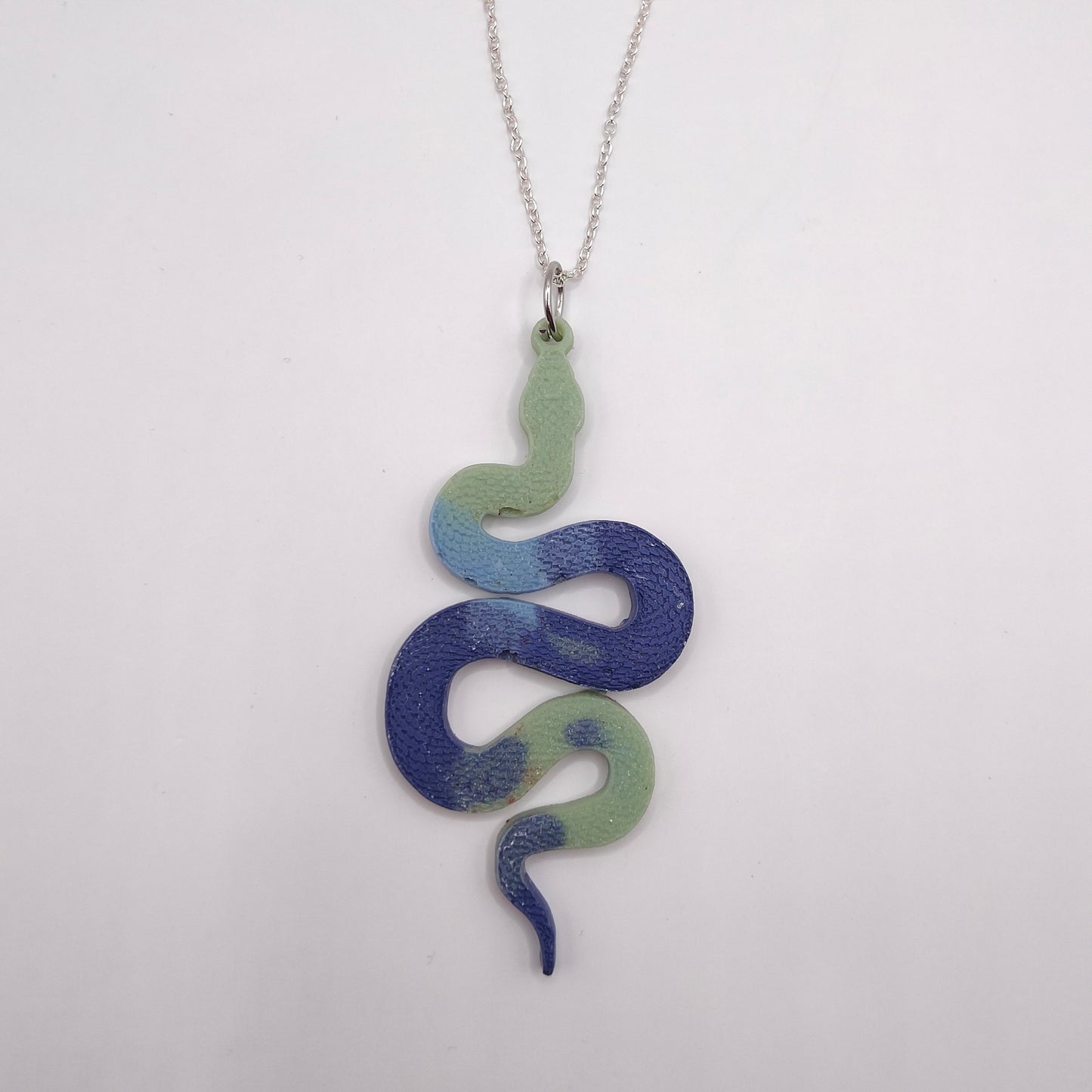 Snake Necklace - Green / Blue