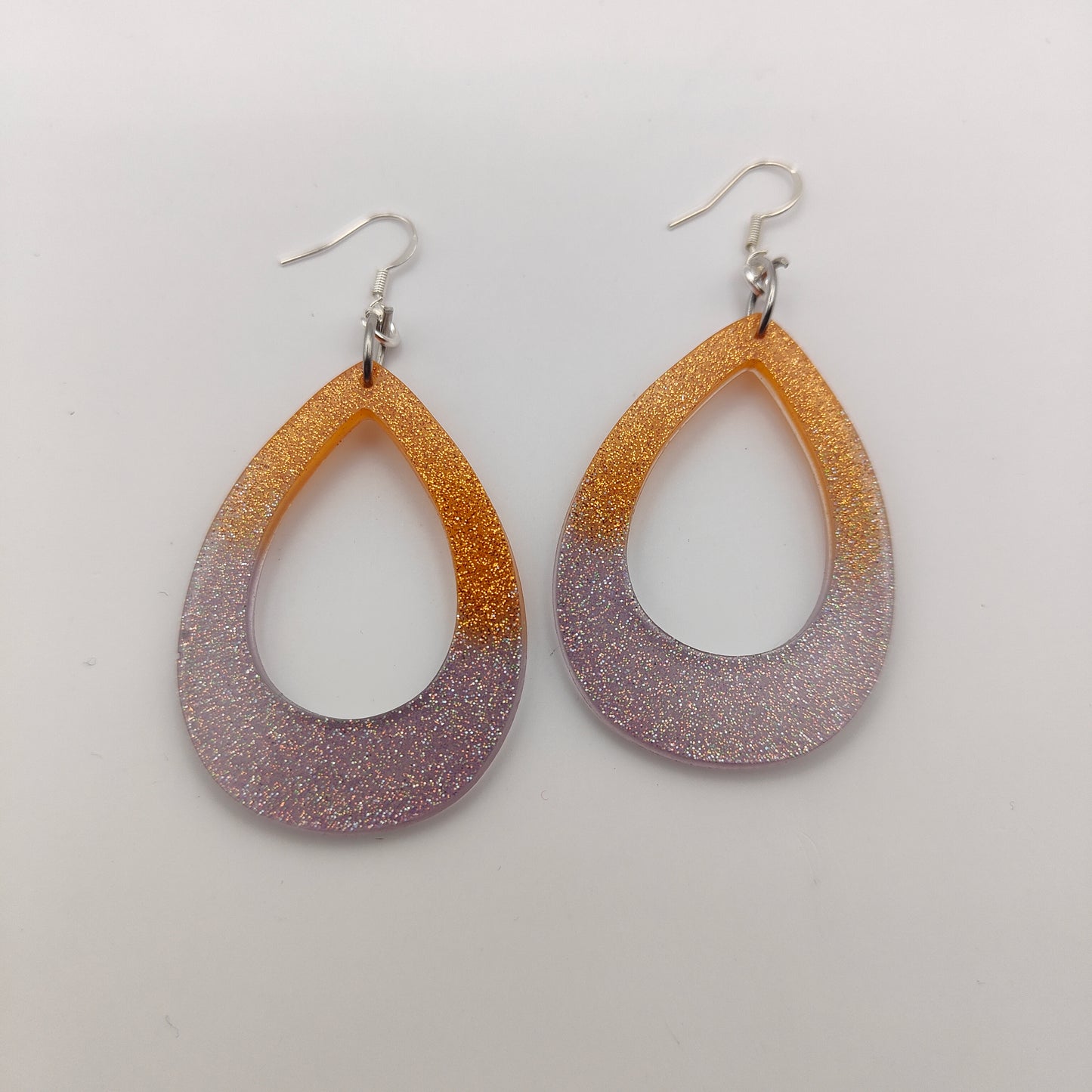 Tear Earrings - Orange/Purple