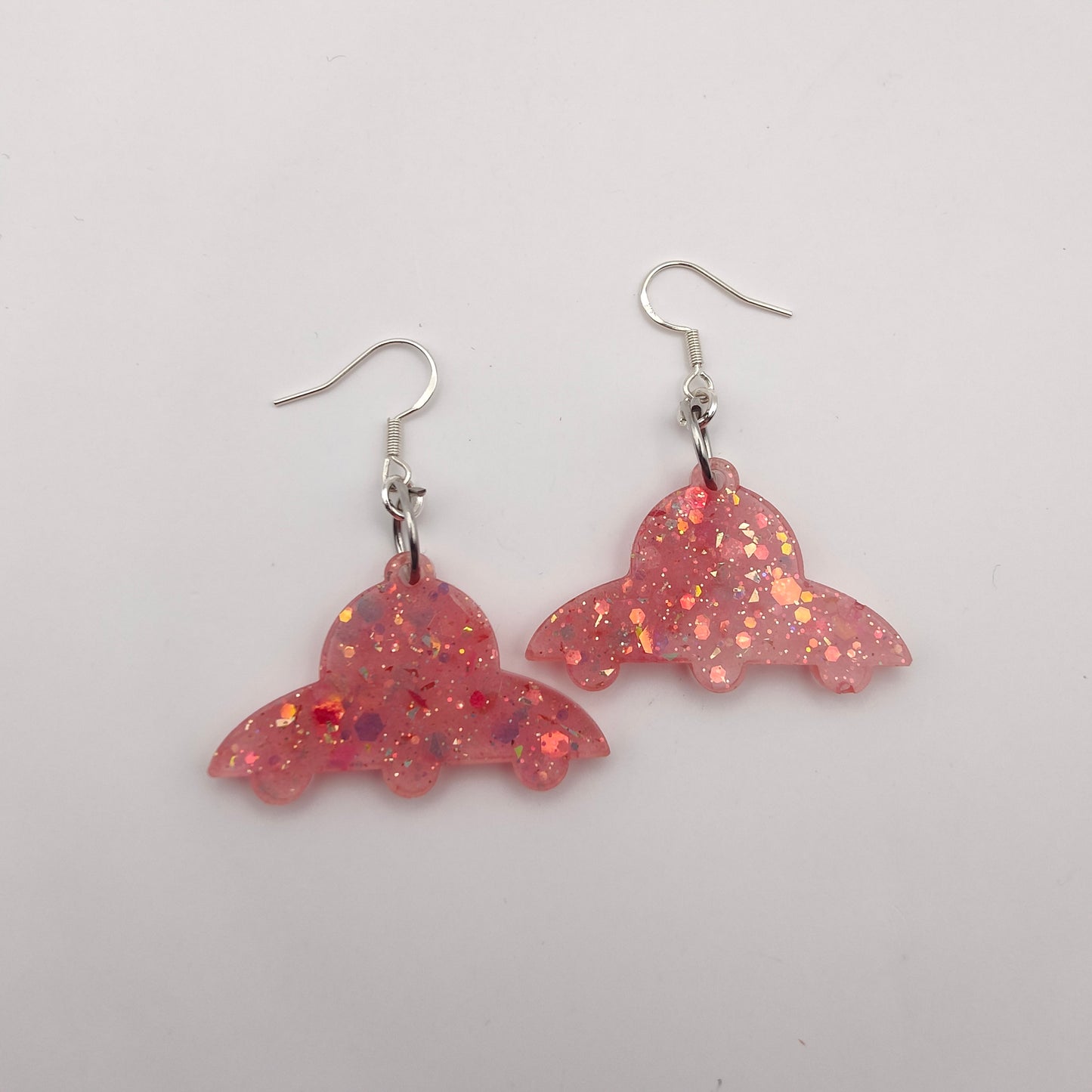 UFO Earrings - Pink Sparkles