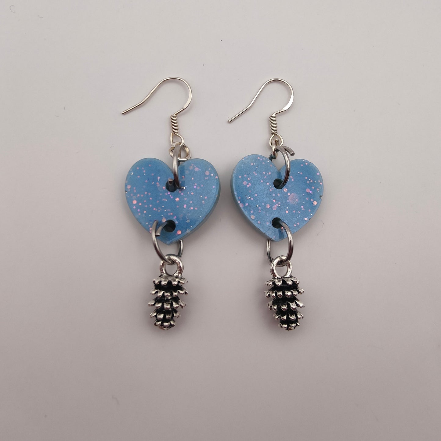 Pine Cone Earrings - Blue