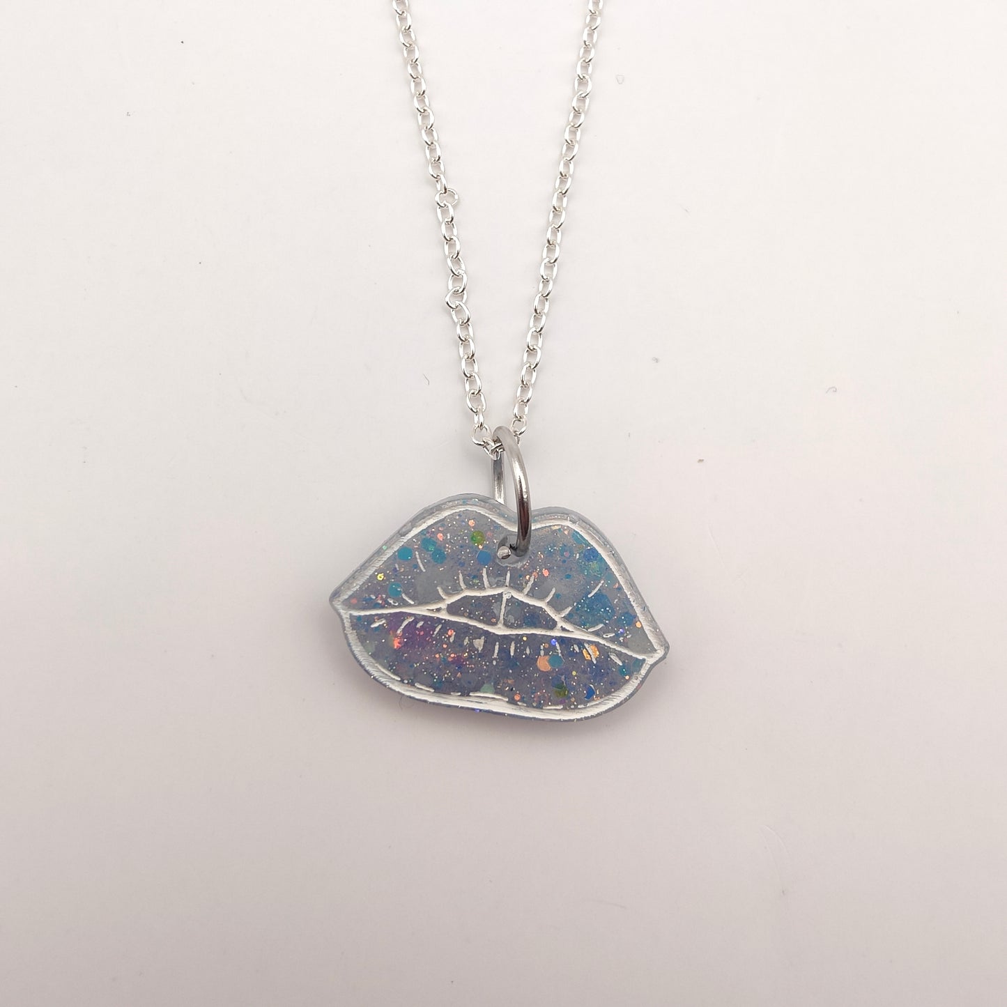 Lips Necklace - Blue
