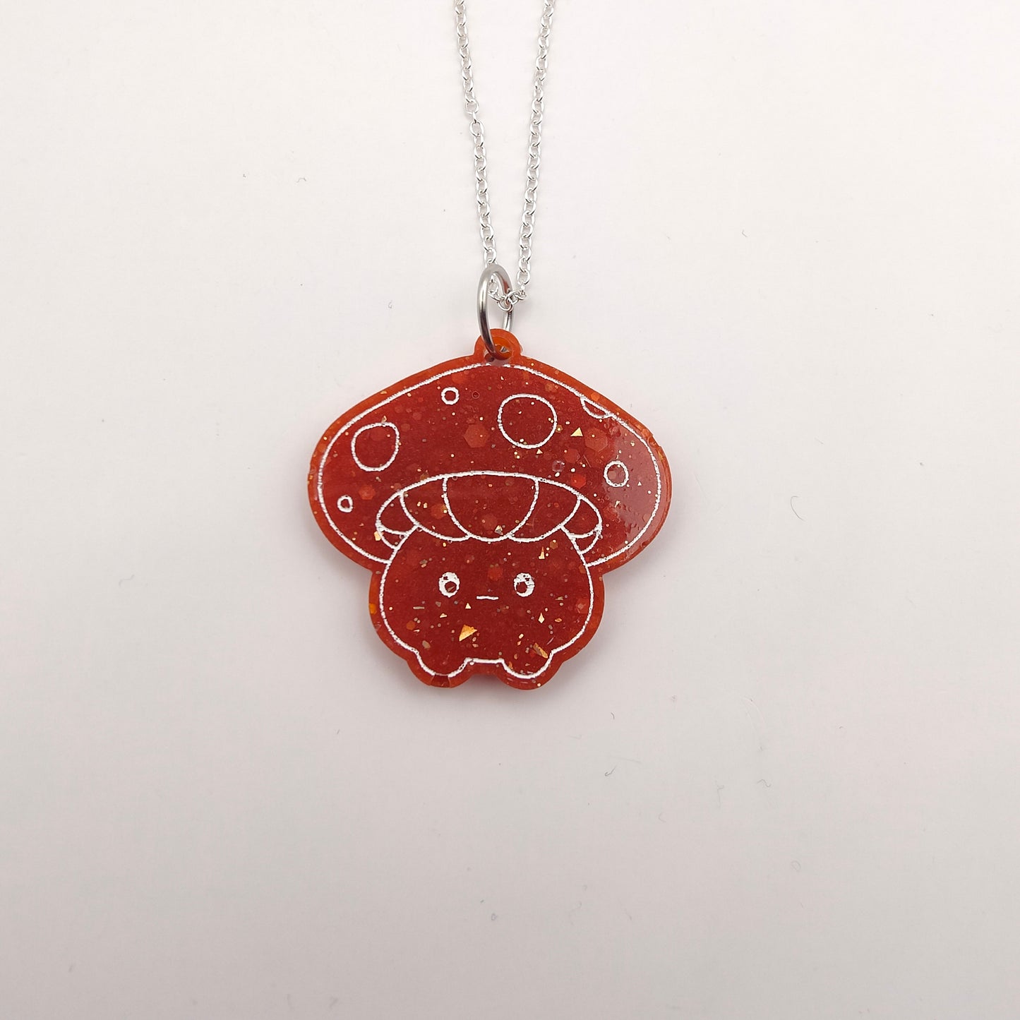 Mushroom Necklace - Red