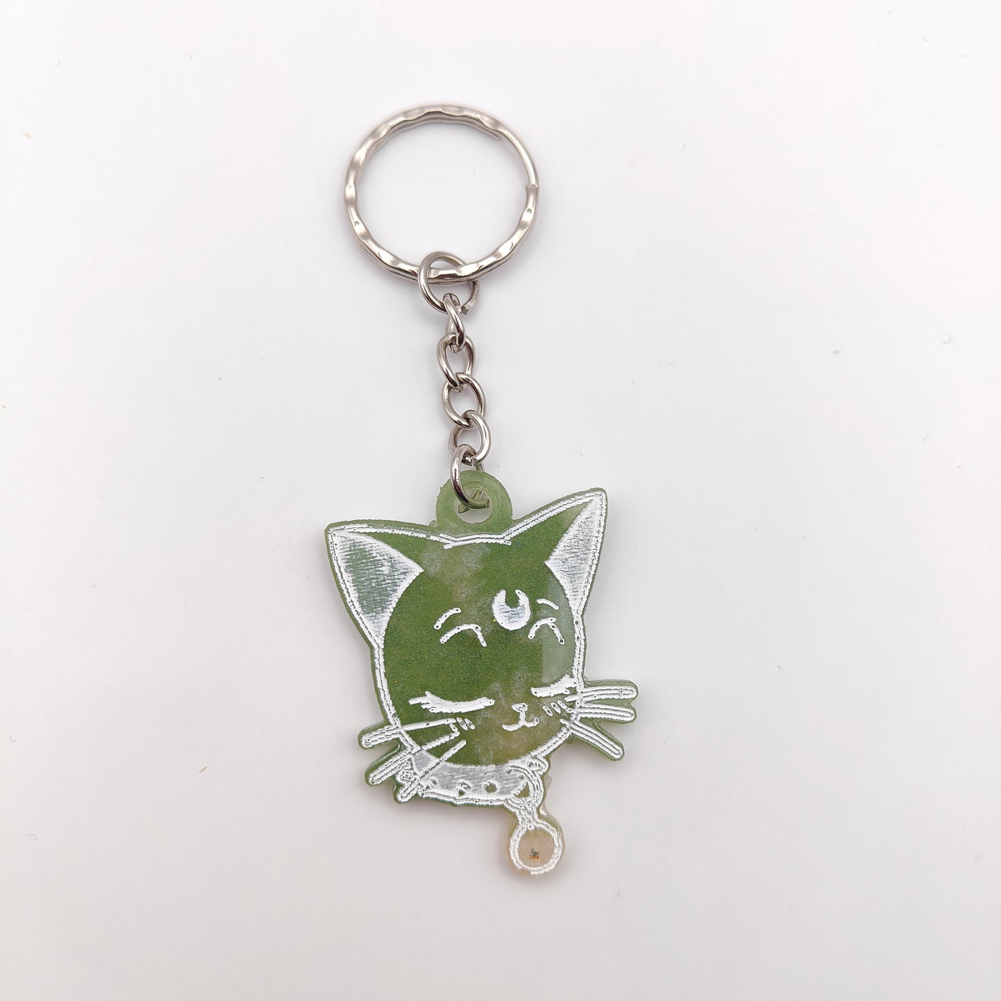 Cat Keyring - Green
