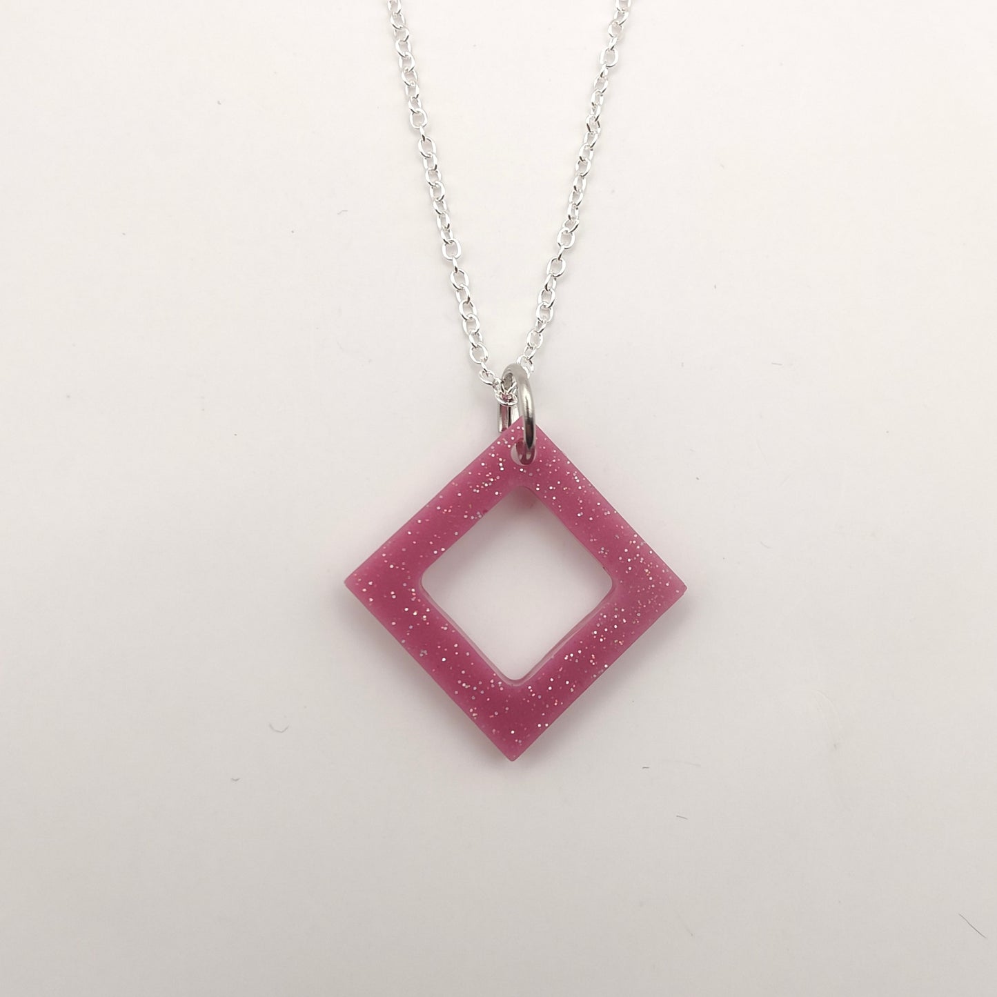 Square Necklace - Pink