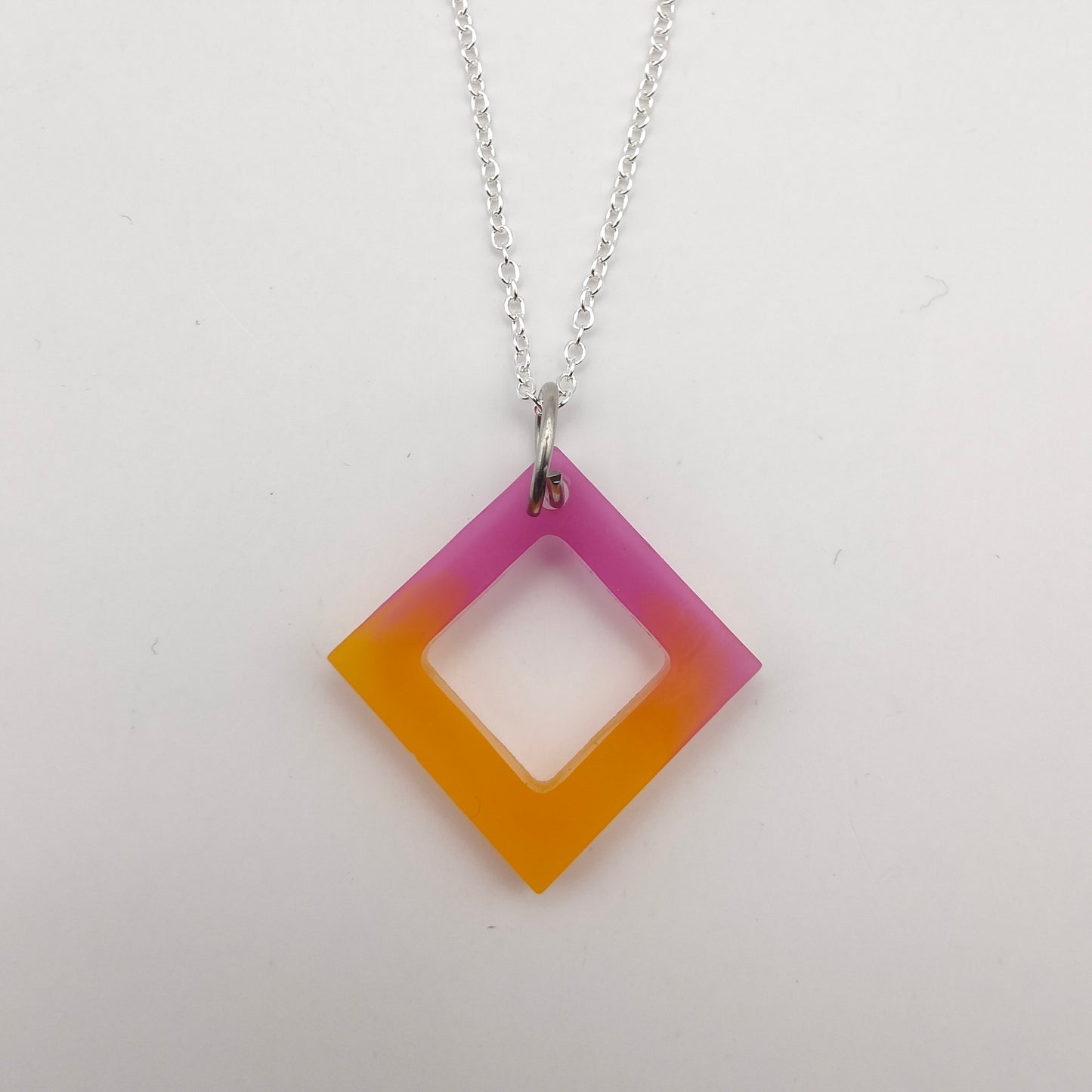 Square Necklace - Purple/Orange