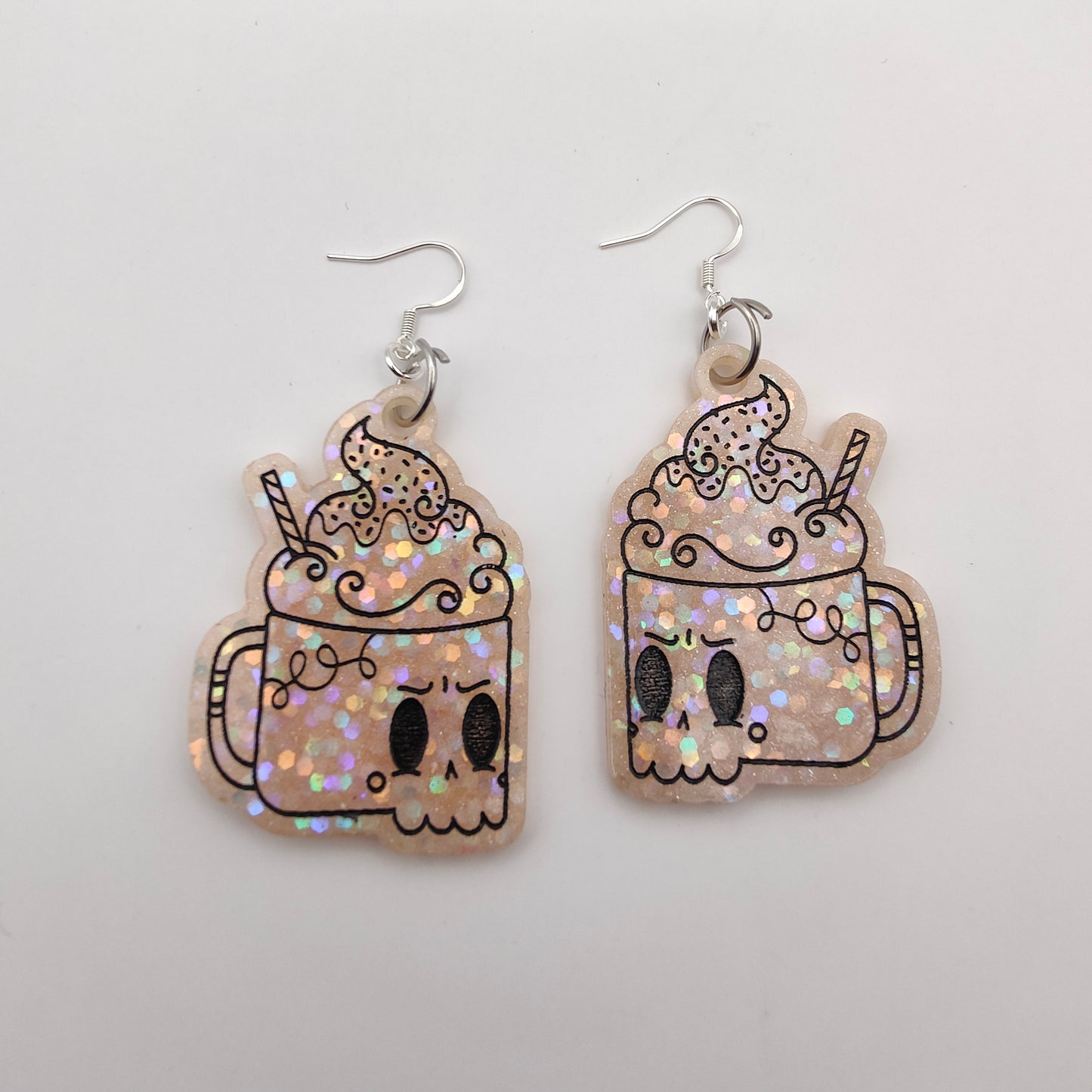 Hot Chocolate Skulls Earrings - Peach