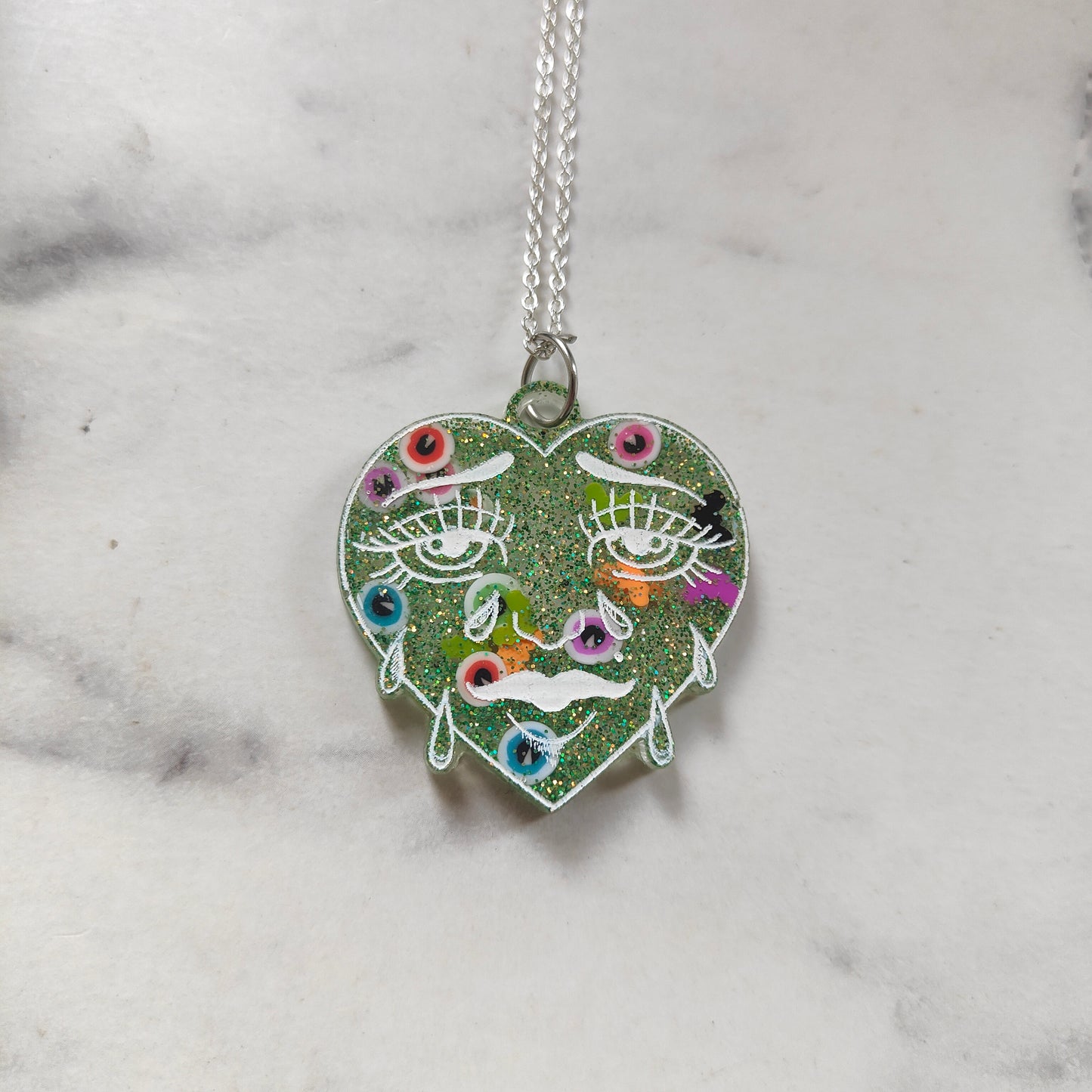 Crying Heart Necklace - Green