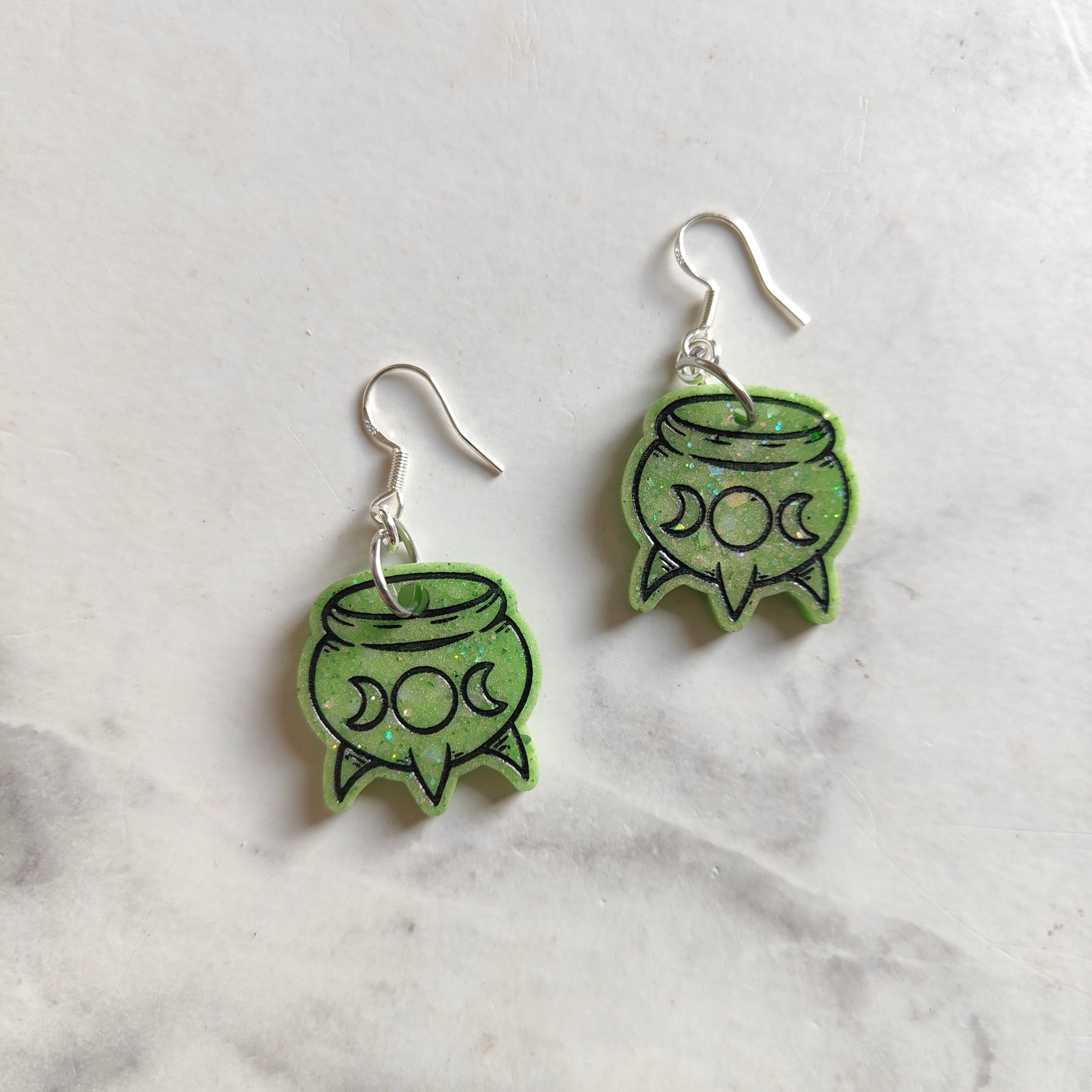 Witch’s Cauldron (Small) Earrings - Green