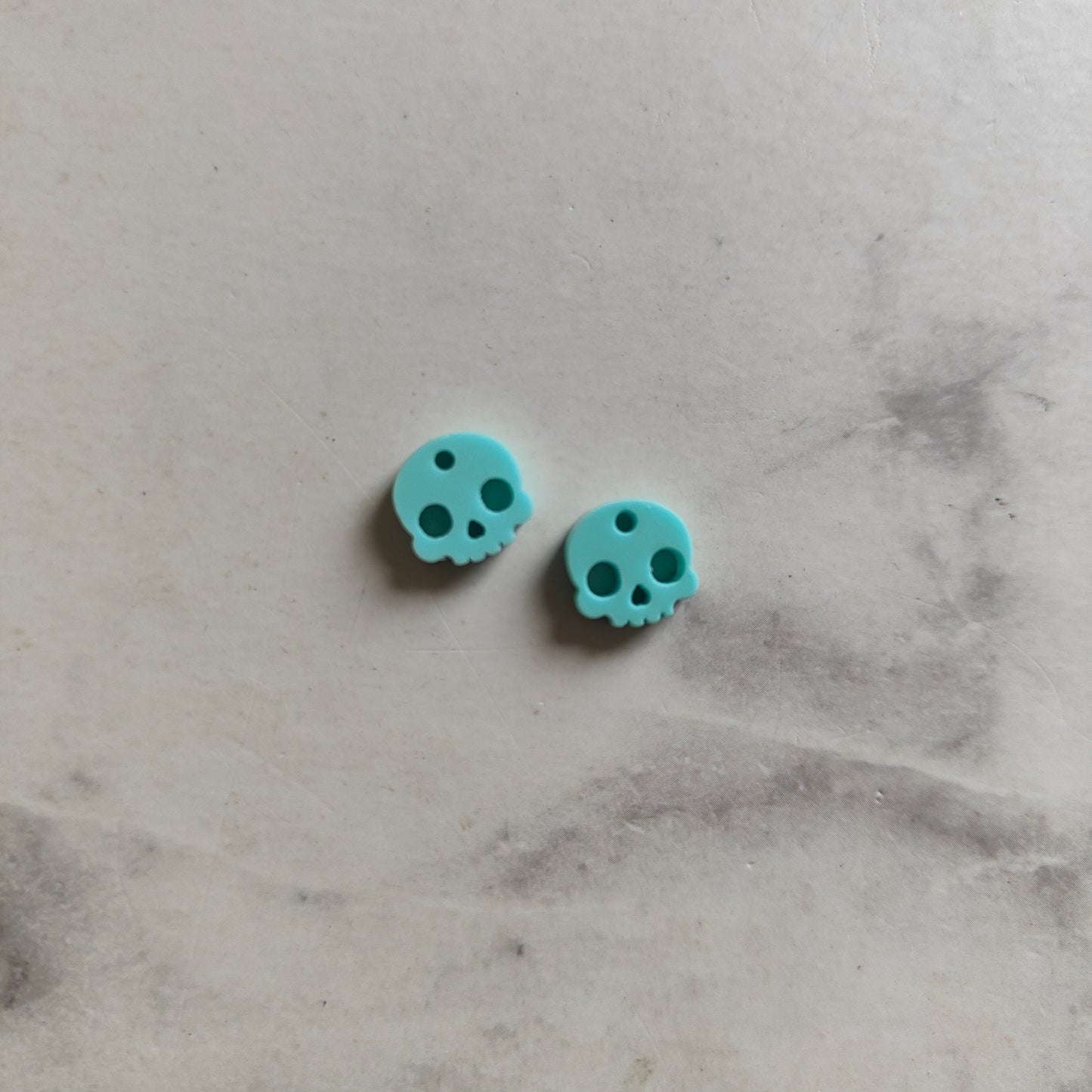 Skull (Small) Earrings - Blue
