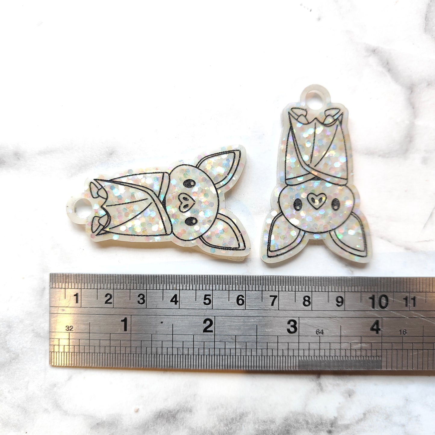 Bat (Upside Down) Earrings - Sparkle