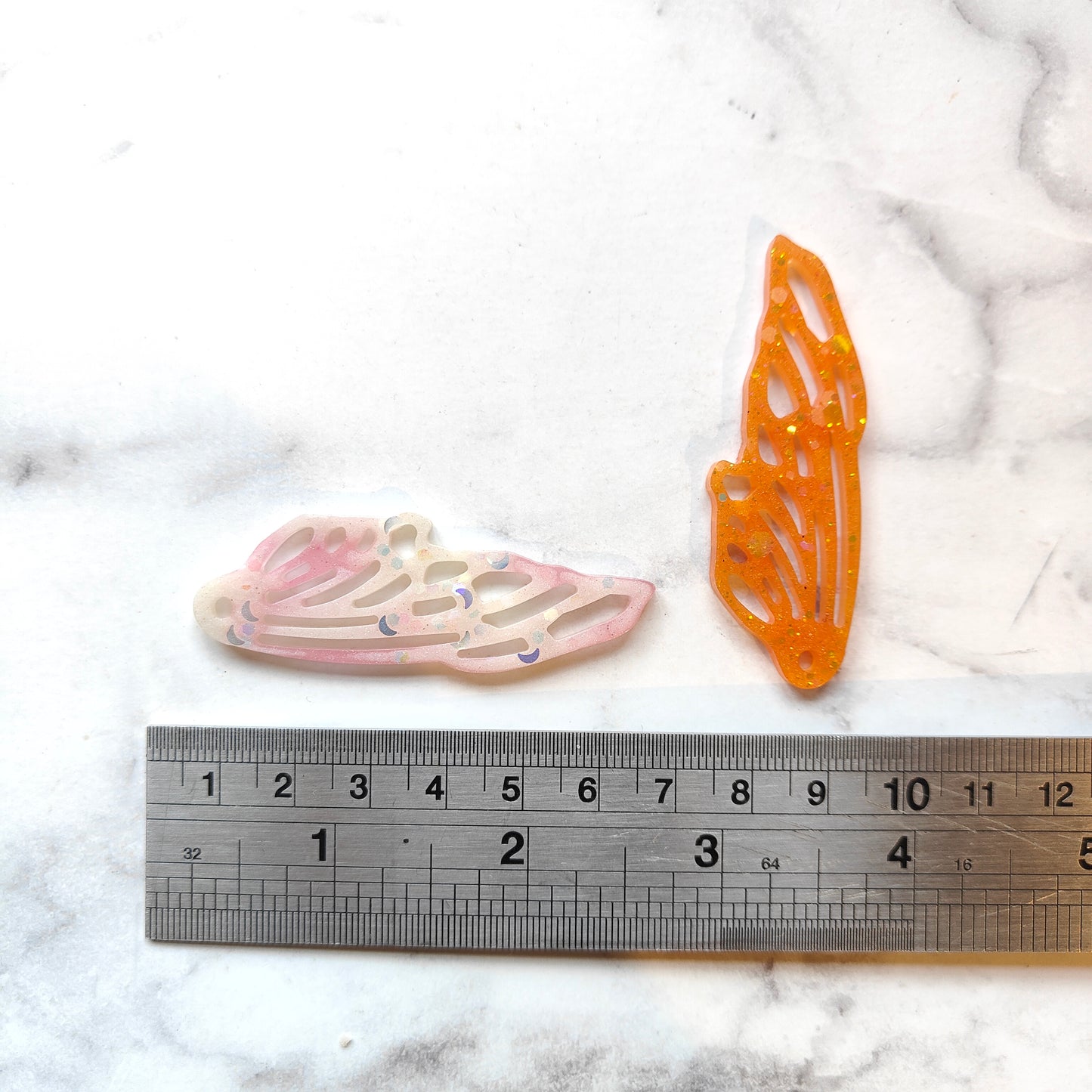 Fairy Wing Earrings - Orange Sparkles