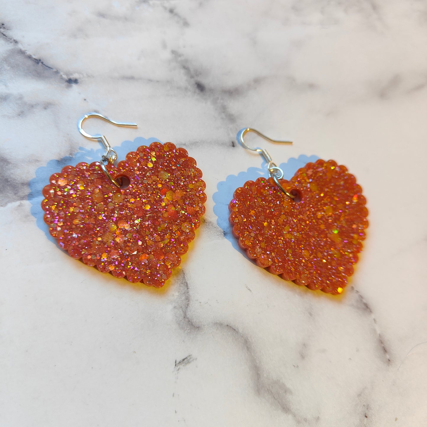 Heart (Large) Earrings - Autumn Waves