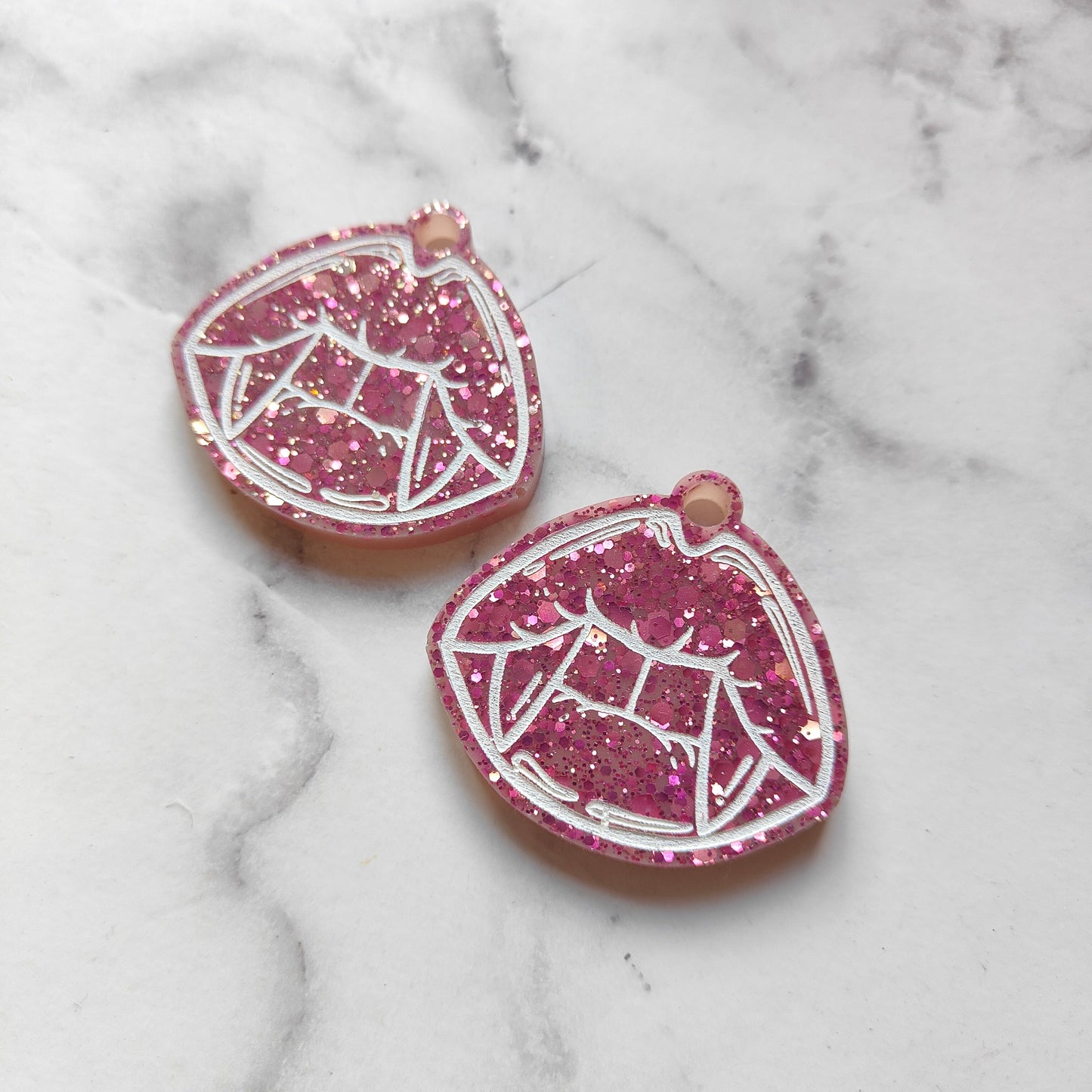 Vampire Lips Earrings - Pink Sparkles