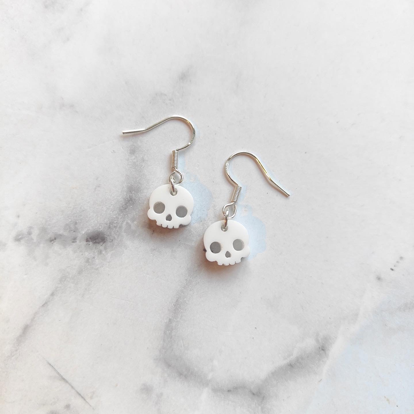 Skull (Small) Earrings - White