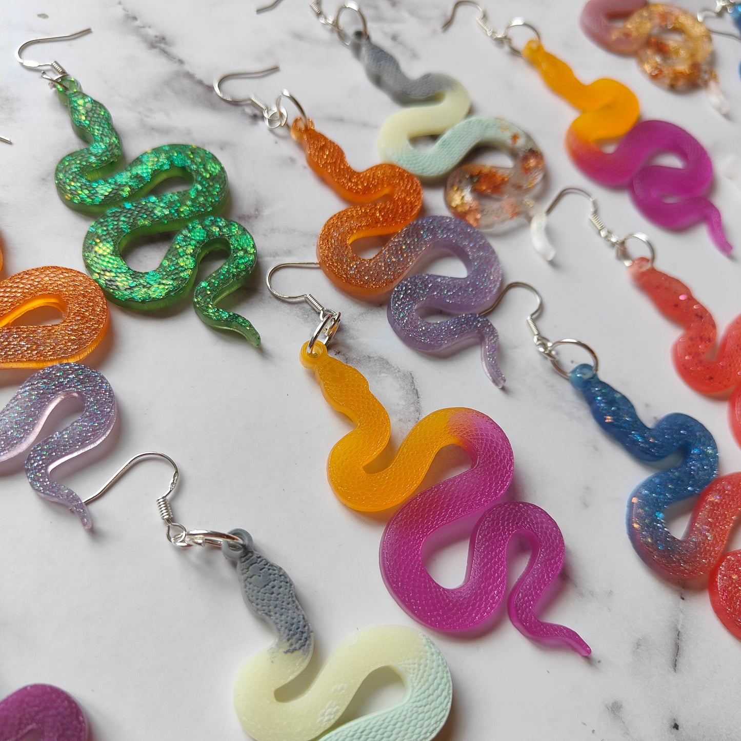 Snake (Large) Earrings - Red