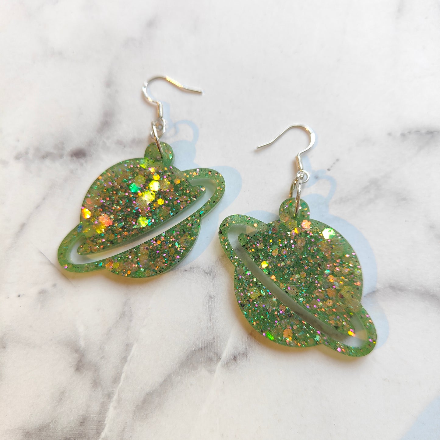 Planet Earrings - Green