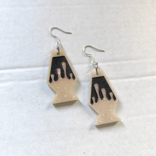Lava Lamp Earrings - Pale Peach