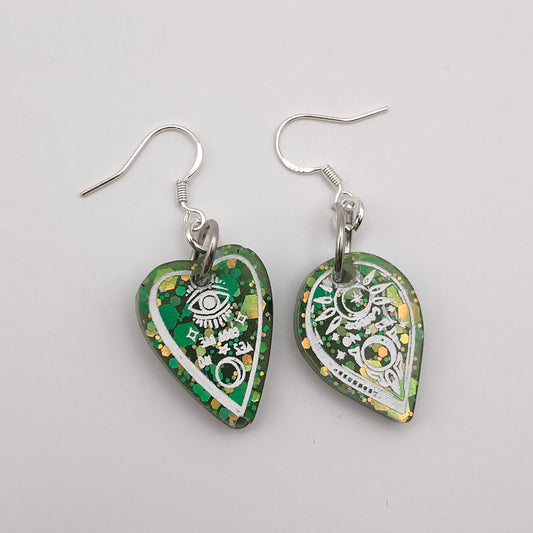Ouija Board (Mini) Earrings - Green