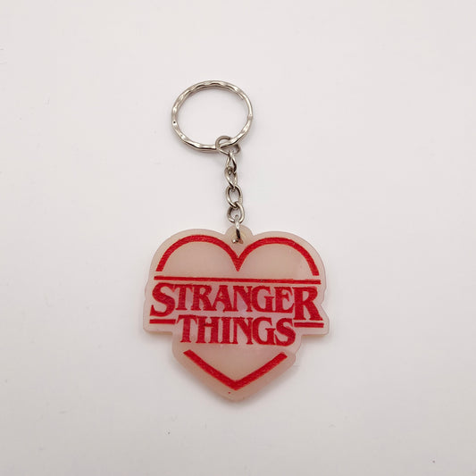 Logo Keyring - White / Red