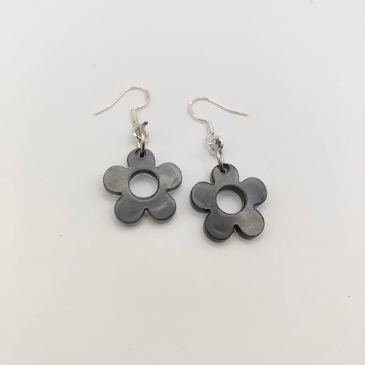 Flower Earrings - Black