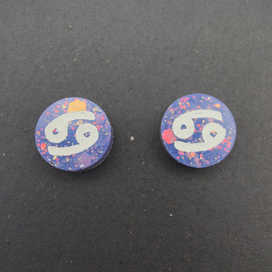 Horoscope Stud Earrings - Cancer Blue