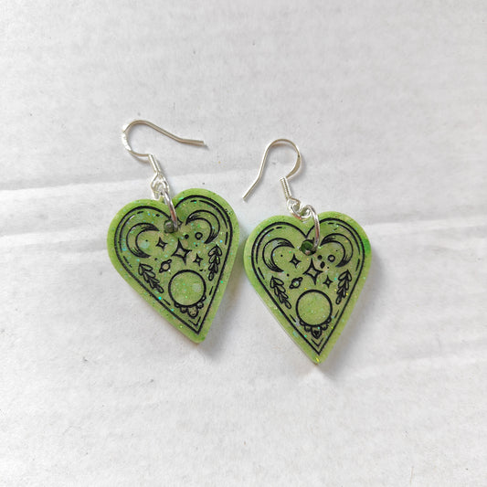 Ouija Earrings - Light Green