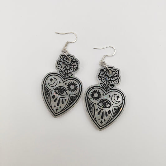 Poison Eye Bottle Earrings - White
