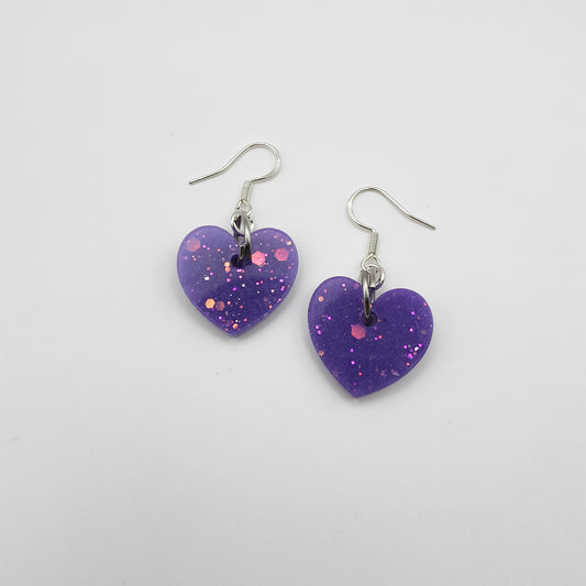 Heart (Mini) Earrings - Purple