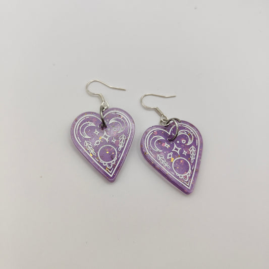Ouija Earrings - Purple Sparkle