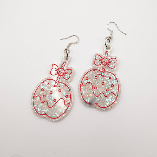 Toffee Apple Earrings - White/Red