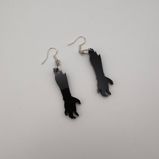 Zombie Arms Earrings - Black