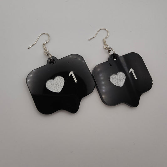 Like Notification Earrings - Black