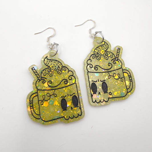 Hot Chocolate Skulls Earrings - Green