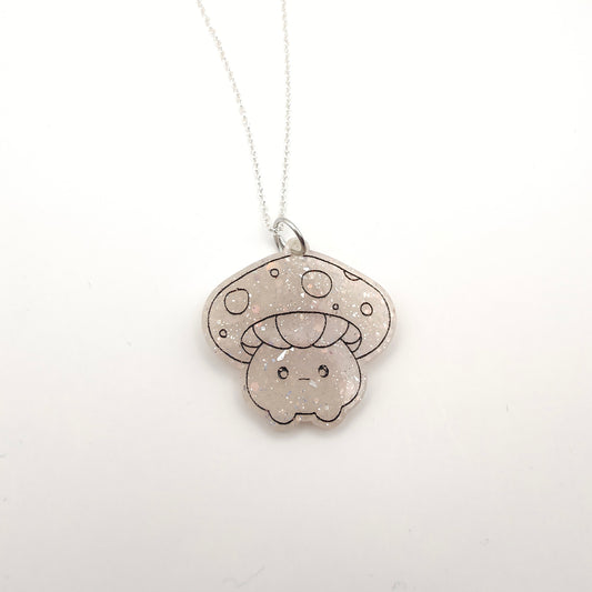 Mushroom Necklace - White