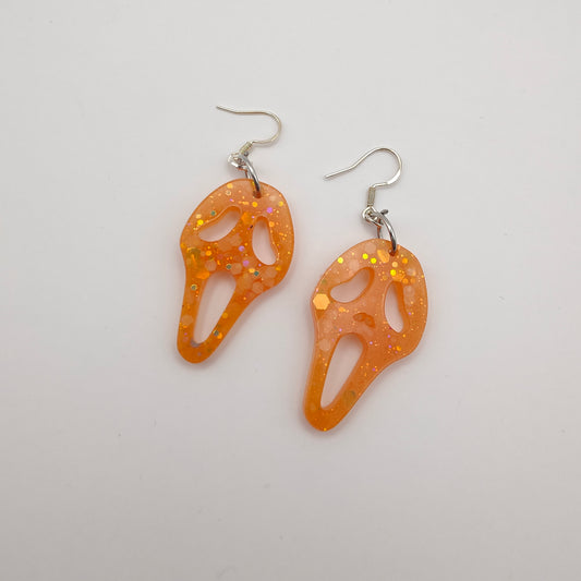 Mask Earrings - Orange